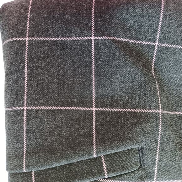 LOFT Marisa Slim Leg Career Dress Pant Women's Size 6 Gray Pink Windowpane NEW - Picture 6 of 10